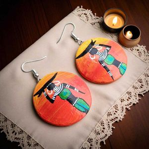 Unique Hand painted Terracotta Earrings