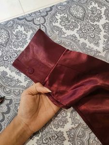 Burgundy Satin Blouse