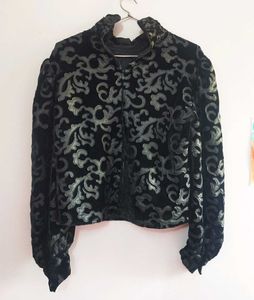 ZARA Black Velvet Top