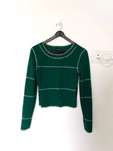 Emerald Green Cropped Long Sleeve