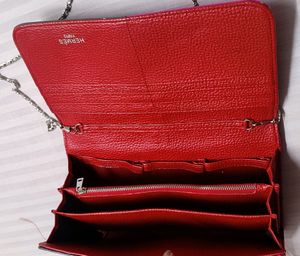 HERMES brand Hot Pink And Dark Grey Clutch With String