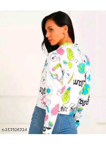 Trendy Graphic Print Jacket