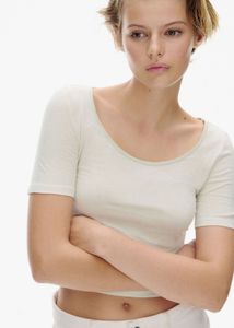 Cropped Scoop-Neck T-Shirt