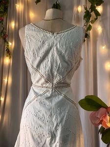 White Eyelet Midi Dress