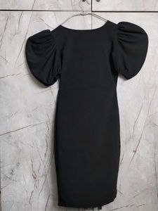 Chic Black Puff Sleeve Mini Dress