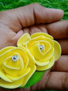 Yellow Flower Hair Clips