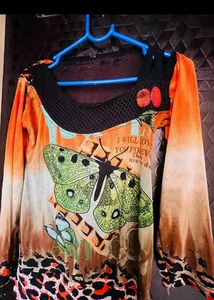 Butterfly Print Top new wdt tag