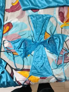 Blue Satin Nightsuit
