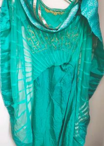 Heavy Work Sea Green Anarkali Set