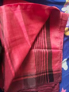 Red Silk Saree with Maroon Border