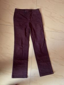 Burgundy Straight Leg Pants