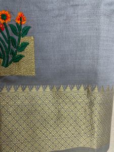 Grey Silk Saree
