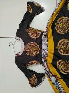 Coffee - Yellow Full Flair Gaun