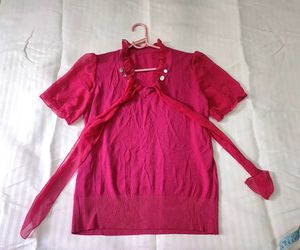 Pink Short Sleeve Top Bust 34-40