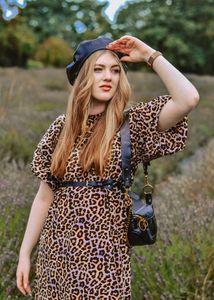 H&M Puff Sleeves Leopard Print Dress