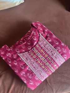 34 Bust Cotton Anarkali Kurta For Women