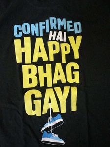 &#34;Happy Bhaag Gayi&#34; Graphic Print Tee