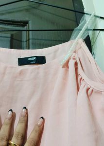 Cute Pink Ruffle Top with pearl straps