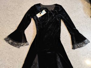 Black gothic Lace Open sleeve Dress