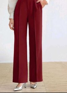 Maroon Wide Leg Pants