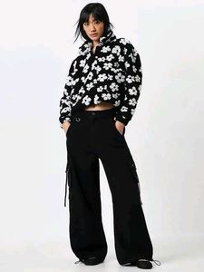 WESTSIDE Floral Print Faux Fur Jacket