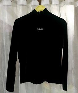 Velvet Black Half Turtle Neck Shirt