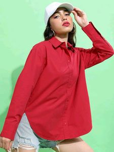 Tokyo Talkies Red Button-Up Shirt, XL size