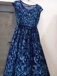 Floral Print Fit And Flare Tie Up Dress 💙👗