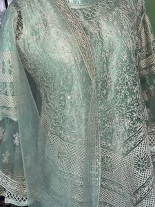 🎉offer Mint Green Embroidered Party Dress