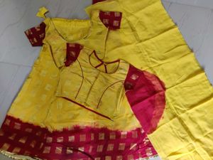 Yellow Checked Lehenga Choli