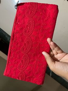 New Red Embroidered Clutch/Pouch