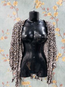 Cheetah Print Fringe Shrug