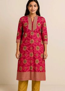 Hot Pink Kurta For Women