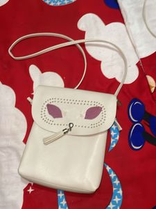 White Crossbody Bag with Leaf Design