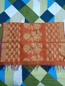 Orange Floral Dupatta