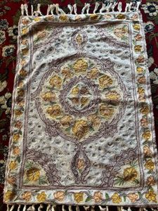 Vintage Floral Embroidered Wall Hanging