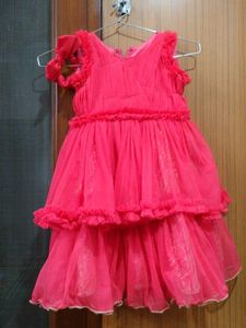 Adorable Pink Ruffled Party Dress