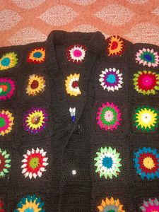 Hand Made Beautiful Multi Colour Woolen Jacket