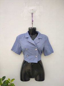 Korean Cropped Blazer Top