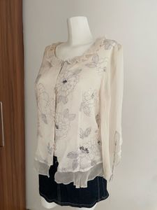 Floral Print Sheer Blouse