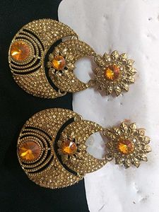 Golden Orange Earrings