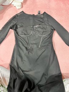 Elegant Black Bodycon Midi Dress