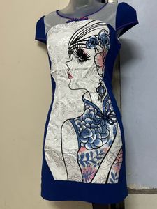 Pintrest Unique Graphic Print Mini Dress