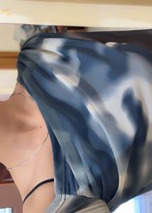 Stylish Tie-Dye Mesh Top