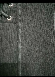 Black Lace-Up Tank Top