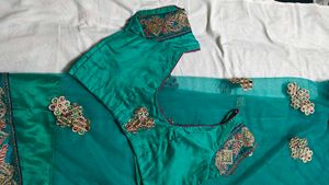 Teal Embellished Saree