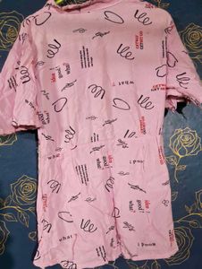 Pink Graphic Print Top