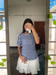 Blue Gingham Top