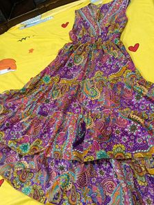 Purple Paisley Hi-Lo Dress