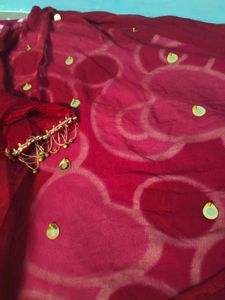 New Trendy Neck Design Frock Party Wear In Red Col